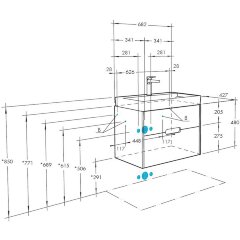 Тумба под раковину AQUATON Оливия 70 подвесная Бежевый/Дуб веллингтон (1A254301OLVG0)