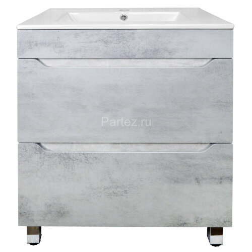 Комплект тумба Loranto Florena 60 600х470х810 напольная, с раковиной Azario Leon, светлый бетон (CS0