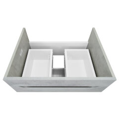 Комплект тумба Loranto Florena 60 600х470х810 напольная, с раковиной Azario Leon, светлый бетон (CS0