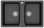 Кухонная мойка AZARIO Elmas 780х500х190 двойная, искусственный мрамор, цвет черный (CS00078333)