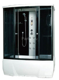 Душевая кабина с тропическим душем Loranto CS 78-3 A 170x85x215 см черная дверь раздвижная