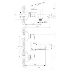 Смеситель Rossinka RS29-31 для ванны