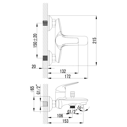 Смеситель Lemark Plus Advance LM1202C для ванны