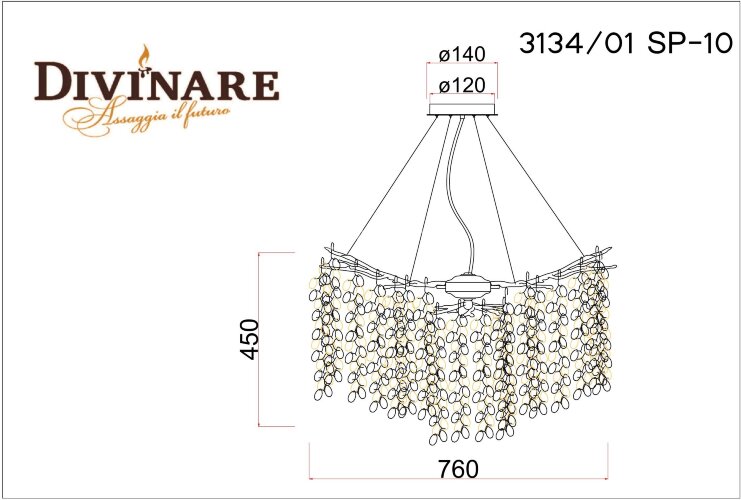 Подвесная люстра Divinare 3134/01 SP-10