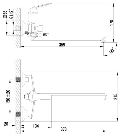 Смеситель Lemark Plus Advance LM1251C универсальный