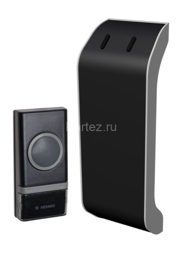 Звонок беспроводной полиф. 32 мелодии 150м 1 кноп. IP44 черн. Космос KOC_AG510B