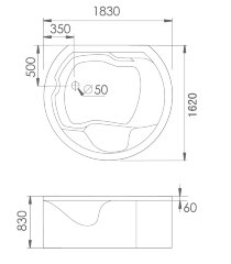 Акриловая ванна Gemy G9063 O