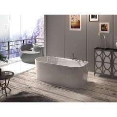 Ванна акриловая AZARIO FANO 1700х800х600 пристенная, в комплекте с сифоном и металлической рамой, пр