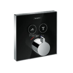15738600 ShowerSelect Glass Термостат для двух потребителей, стеклянный, СМ (черный/хром)