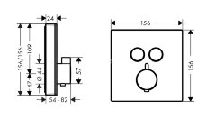 15738600 ShowerSelect Glass Термостат для двух потребителей, стеклянный, СМ (черный/хром)
