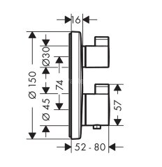 15758000 Термостат с запорным/переключающим вентилем Ecostat E, СМ