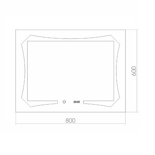 Зеркало Azario OTTO-4 800х600 c подсветкой и диммером, сенсор выкл+часы (ФР-00001398)