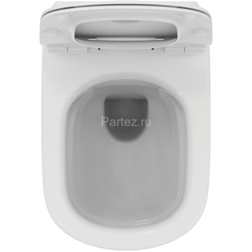 Унитаз подвесной Ideal Standard TESI Rimless+ 365х535х400 безободковый, с сиденьем и крышкой микроли