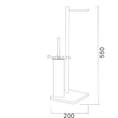 Стойка напольная AZARIO ALTREс бумагодержателем и ершиком, черная матовая (AZ421B)