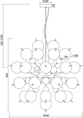 Подвесная люстра Maytoni MOD133PL-08BS