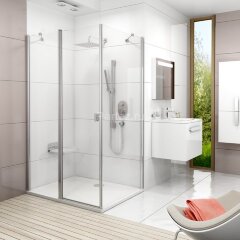 Неподвижная душевая стенка Ravak Chrome CPS-90, профиль хром,стекло прозрачное