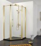 Душевое ограждение Azario ONTARIO 1000х1000х2000 без поддона, прозрачное стекло 8 мм, цвет профиля золото (AZ-NBB3231 1000 GOLD)