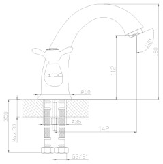 Смеситель Rossinka Q02-61 для раковины