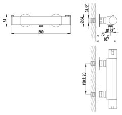 Смеситель Lemark Yeti LM7833C для душа, термостатический