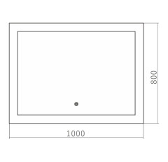 Зеркало AZARIO Норма 1000х800, LED-подсветка с диммером, сенсорный выключатель (ФР-00001452)