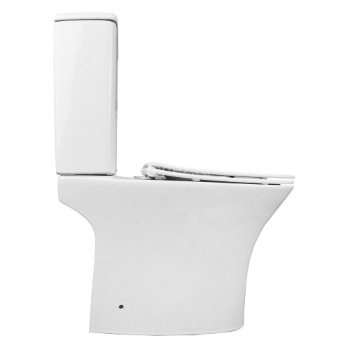 Унитаз-компакт AZARIO FRETTA ROUND 650x340x790 напольный, безободковый, в комплекте с бачком и сиден