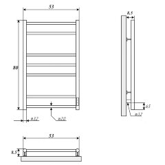 Полотенцесушитель электрический ДВИН L neo 80/50 К, диммер, полированный (4656759179151)