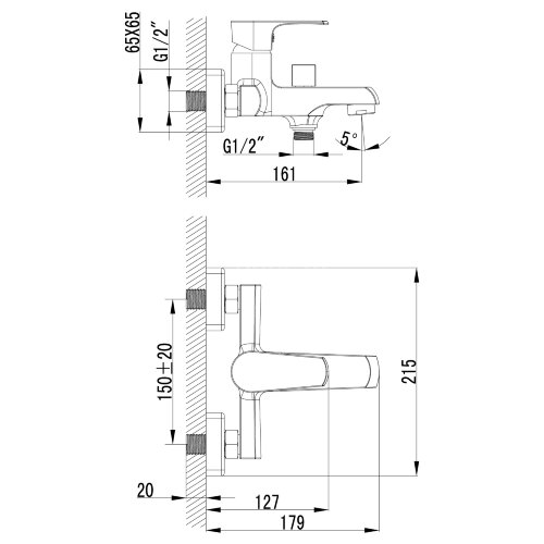 Смеситель Lemark Plus Factor LM1612C для ванны