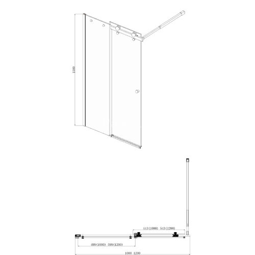 Шторка для ванны раздвижная Azario 100х150 цвет профиля хром (AZ-NKB6121 1000)