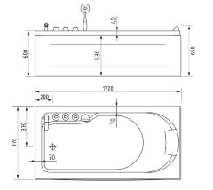 Акриловая ванна Gemy G9006-1.7 B L