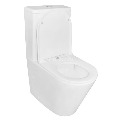 Унитаз-компакт Azario Vetro 380х605х825 напольный, безободковый, слив "ТОРНАДО", в комплекте с бачко