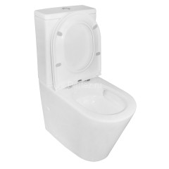 Унитаз-компакт Azario Vetro 380х605х825 напольный, безободковый, слив &quot;ТОРНАДО&quot;, в комплекте с бачко