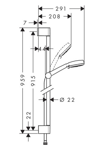 26656400 Душевой набор Crometta 100 Multi Unica Set 0,90 м, ½’