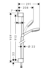 26656400 Душевой набор Crometta 100 Multi Unica Set 0,90 м, ½’