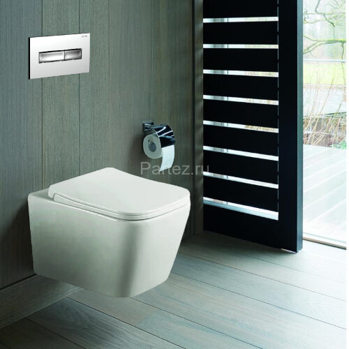 Сет LORANTO Инсталляция с кнопкой Line хром глянец + унитаз ANTE с сиденьем микролифт (4501+7322+CS-