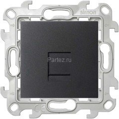 Розетка компьютерная СП Simon24 RJ45 кат.5E UTP IP20 механизм графит Simon 2410598-038