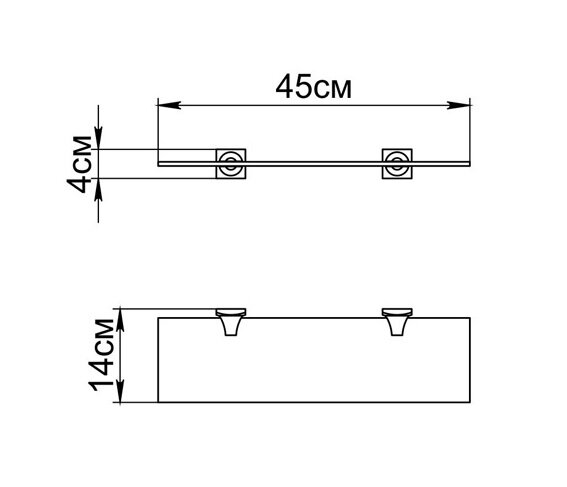 Полка Fixsen Ocean стеклянная, хром (GR-2003)