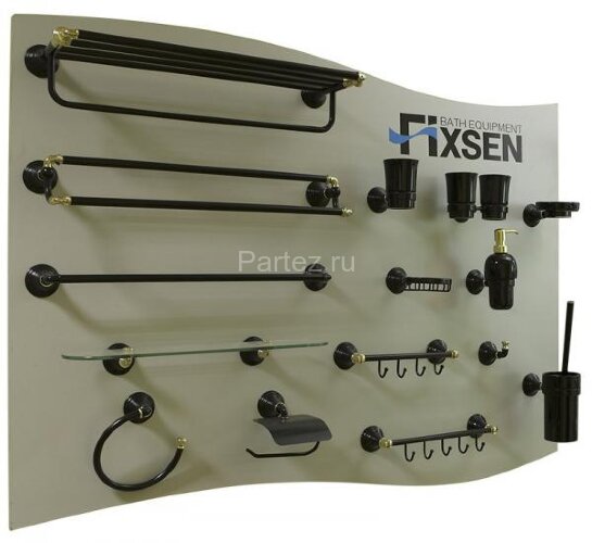 Держатель туалетной бумаги Fixsen Luksor с крышкой, черный (FX-71610B)