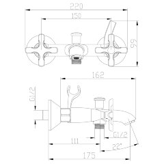 Смеситель Lemark Duetto LM5712C для ванны