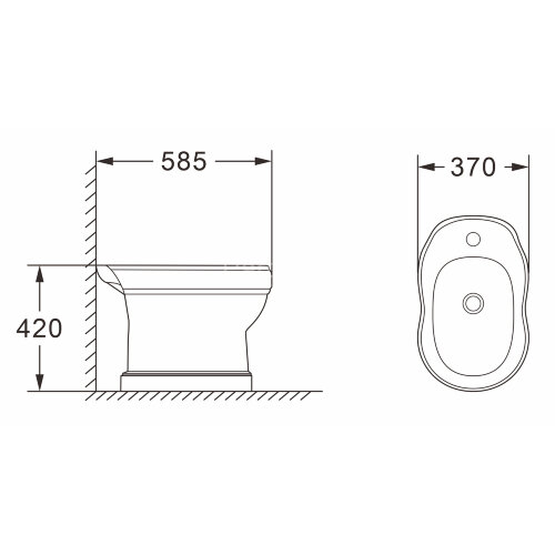 Биде напольное AZARIO LORETTI 585x370x420 (AZ-439B)
