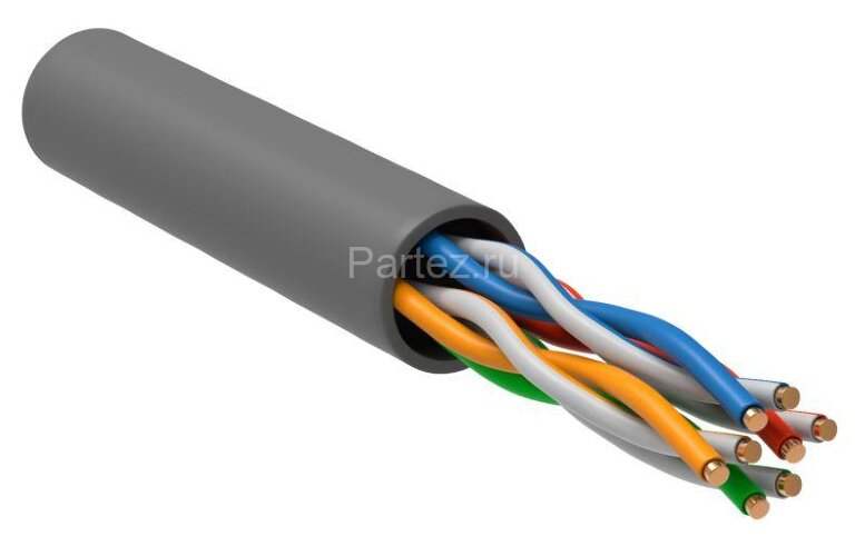 Кабель витая пара U/UTP кат.5E 4х2х24AWG solid CCA PVC сер. (м) GENERICA BC1-C5E04-111-100-G