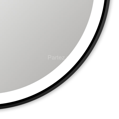 Зеркало AZARIO Aurora D600 с подсветкой, сенсорный выключатель с функцией диммера, алюминиевая черна