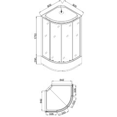 Душевая кабина Loranto 90х90х215 поддон 25см, мозайчатый узор, прозрачное стекло 4мм, профиль хром (CS669025K90)