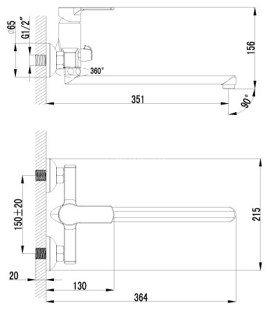 Смеситель Lemark Plus Grace LM1551C универсальный