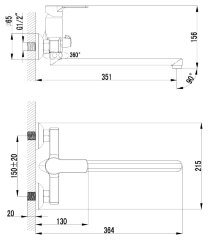 Смеситель Lemark Plus Grace LM1551C универсальный