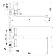 Смеситель Lemark Plus Grace LM1551C универсальный