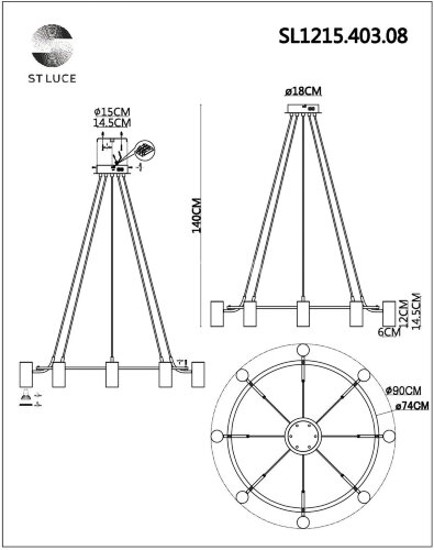 Подвесной светильник ST Luce SL1215.403.08