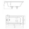 Ванна акриловая AZARIO BELLA прямоугольная 150*70 см (AV.0020150)
