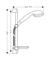 27773000 XX Душевой набор Croma 3jet/Unica 90cm