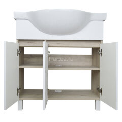 Комплект тумба Loranto Глория 80 Н 800х500х760 напольная с раковиной Teo 80, Дуб Кантри