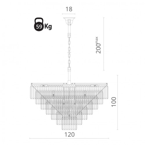 Подвесная люстра Divinare 3001/01 LM-25